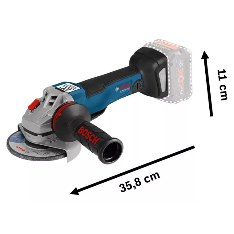 Esmeril Angular S/B Bosch Gws 18v-10pc Inalambrico 18v 3
