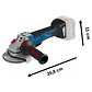 Esmeril Angular S/B Bosch Gws 18v-10pc Inalambrico 18v - Miniatura 3