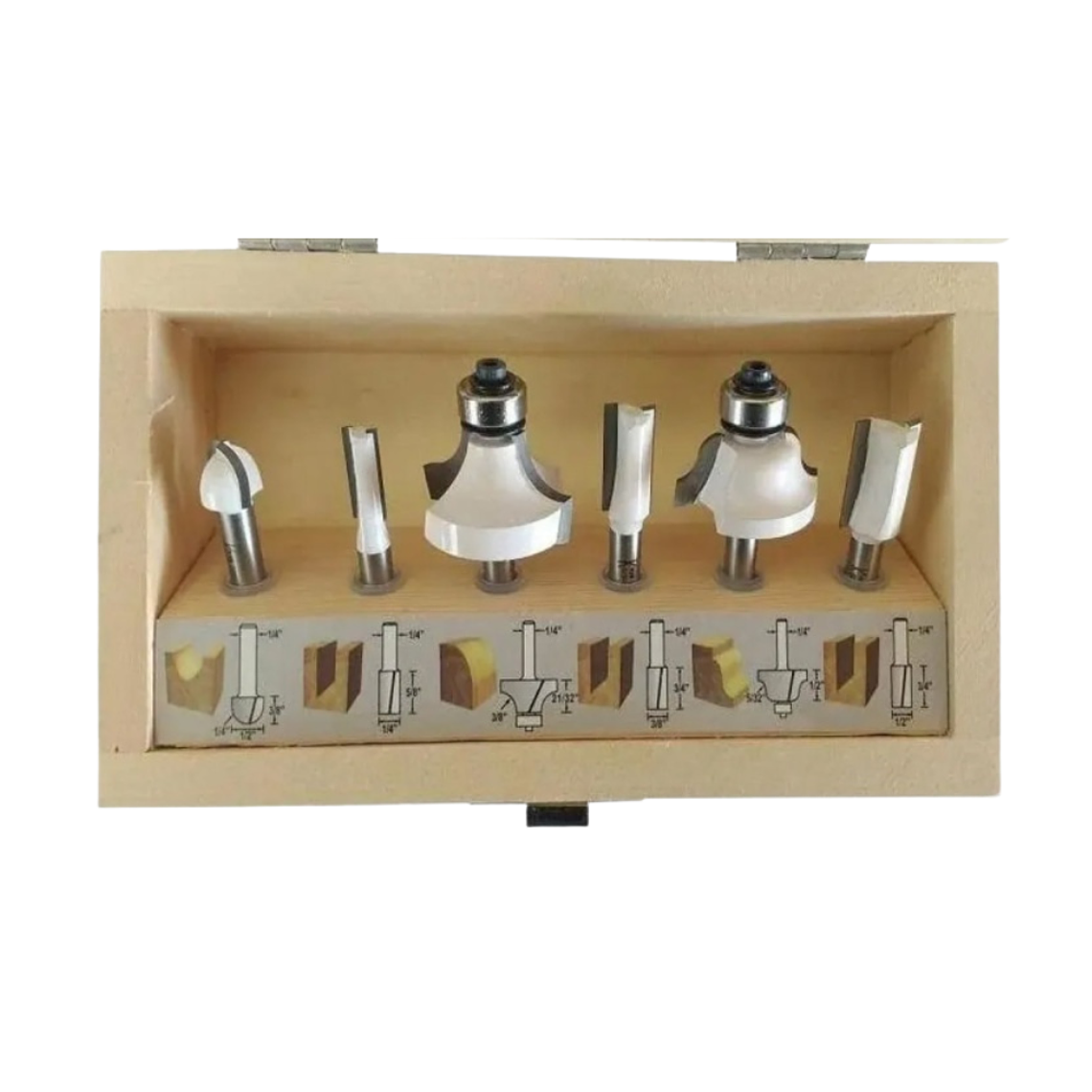 Juego De 6 Fresas 1/4 Para Madera Router Makita D-53578 4