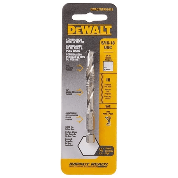 Broca Impacto Punta Macho 5/16''-18 Dewalt Dwadtqtr51618 1