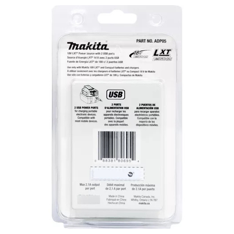 Adaptador Para Usb (tipo A) 18v Adp05 Lxt Makita ADP05 6