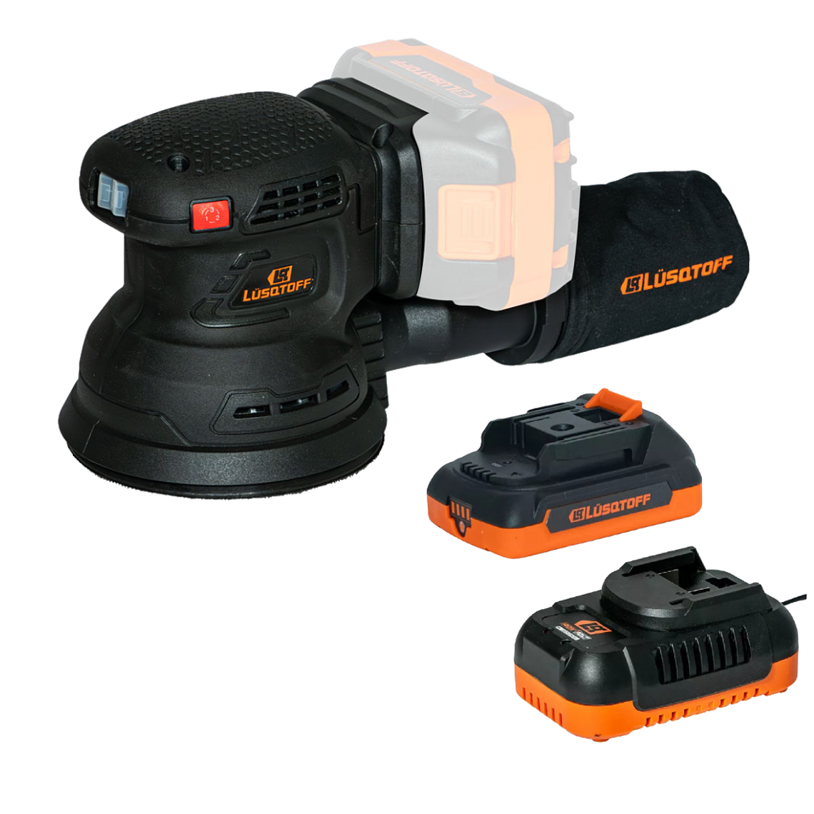 Lijadora Roto Orbital Inalámbrica Lusqtoff  Car/Bat 2ah 2