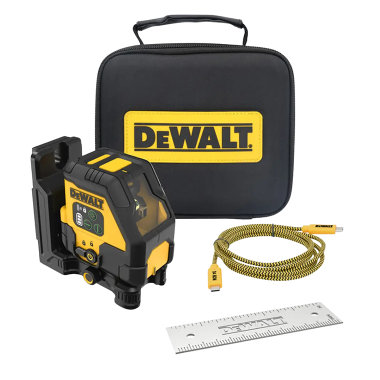 Kit Laser Linea Cruzada Rojo Recarga USB DeWalt DCLE14201RB 1