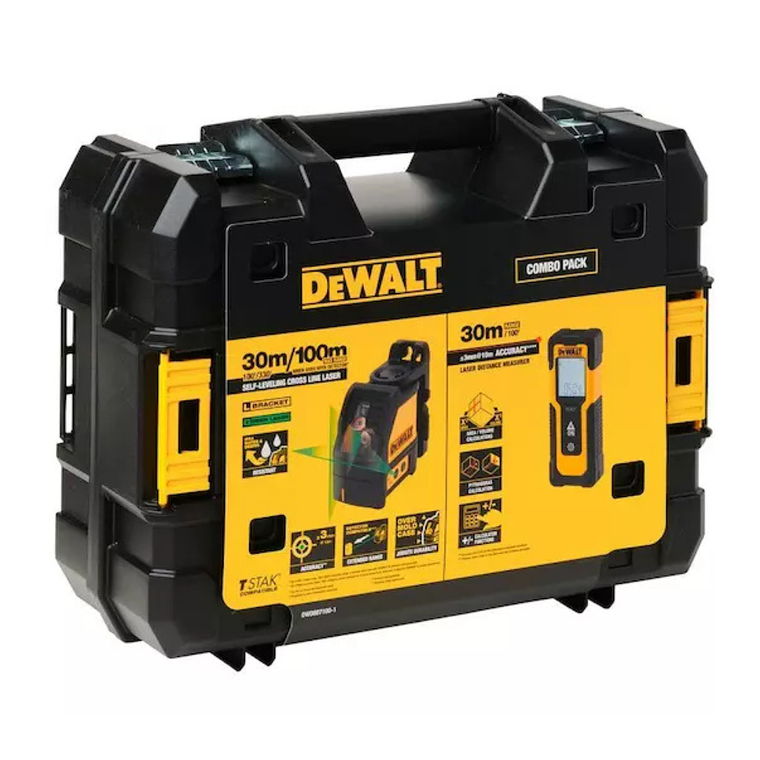 Kit Nivel Laser Linea Cruzada Medidor 30m DeWalt DW0887100 2