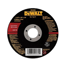 Pack 50 Disco Abrasivo Corte Metal 4-1/2 Dewalt Dw44530 X50