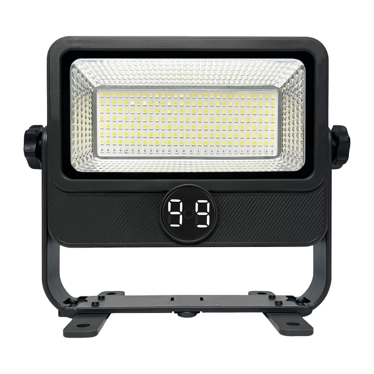 Proyector Solar 10w Led Con Usb Negro Luz Dia/calida/rb 1