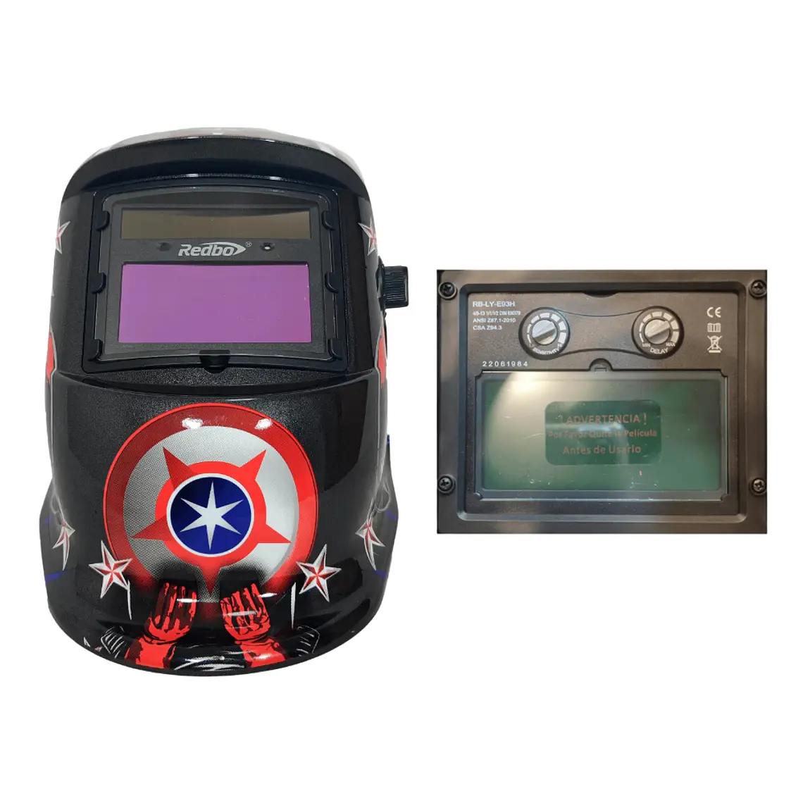 Máscara Para Soldar Fotosensible Profesional Redbo RBLYE26 6