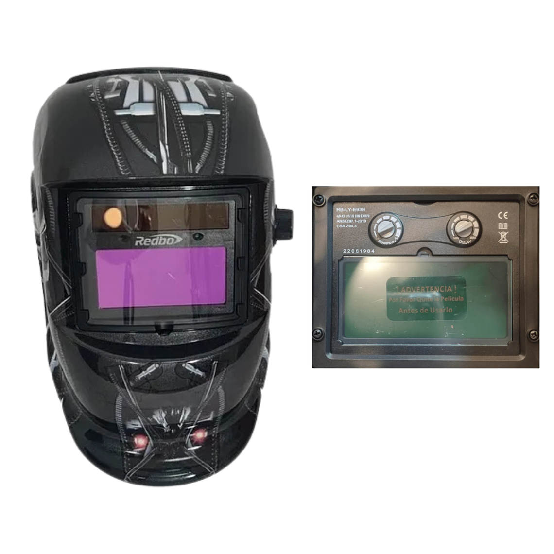 Máscara Para Soldar Fotosensible Profesional Redbo RBLYE64 6