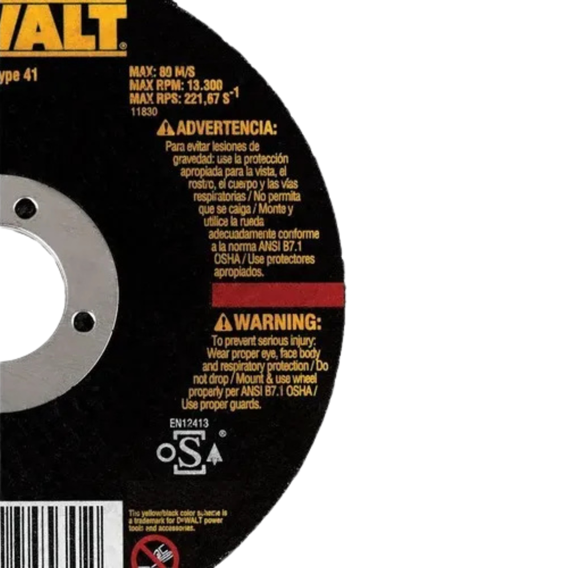 Pack 50 Disco Abrasivo Corte Metal 4-1/2 Dewalt Dw44530 X50 3