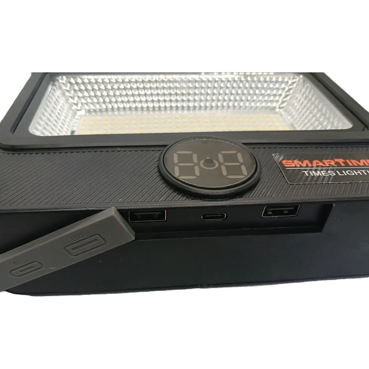 Proyector Solar 10w Led Con Usb Negro Luz Dia/calida/rb 3