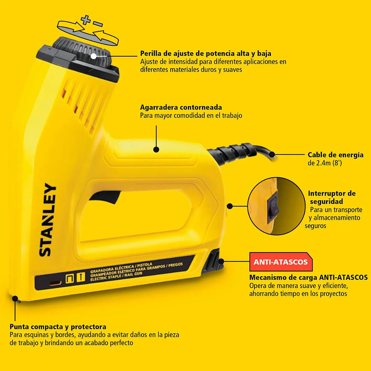 Engrapadora Eléctrica 220v Trabajo Pesado Stanley Tre550-b2c 5