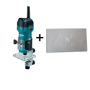 Fresadora 530w 1/4 M3700b mt + Base universal Makita
