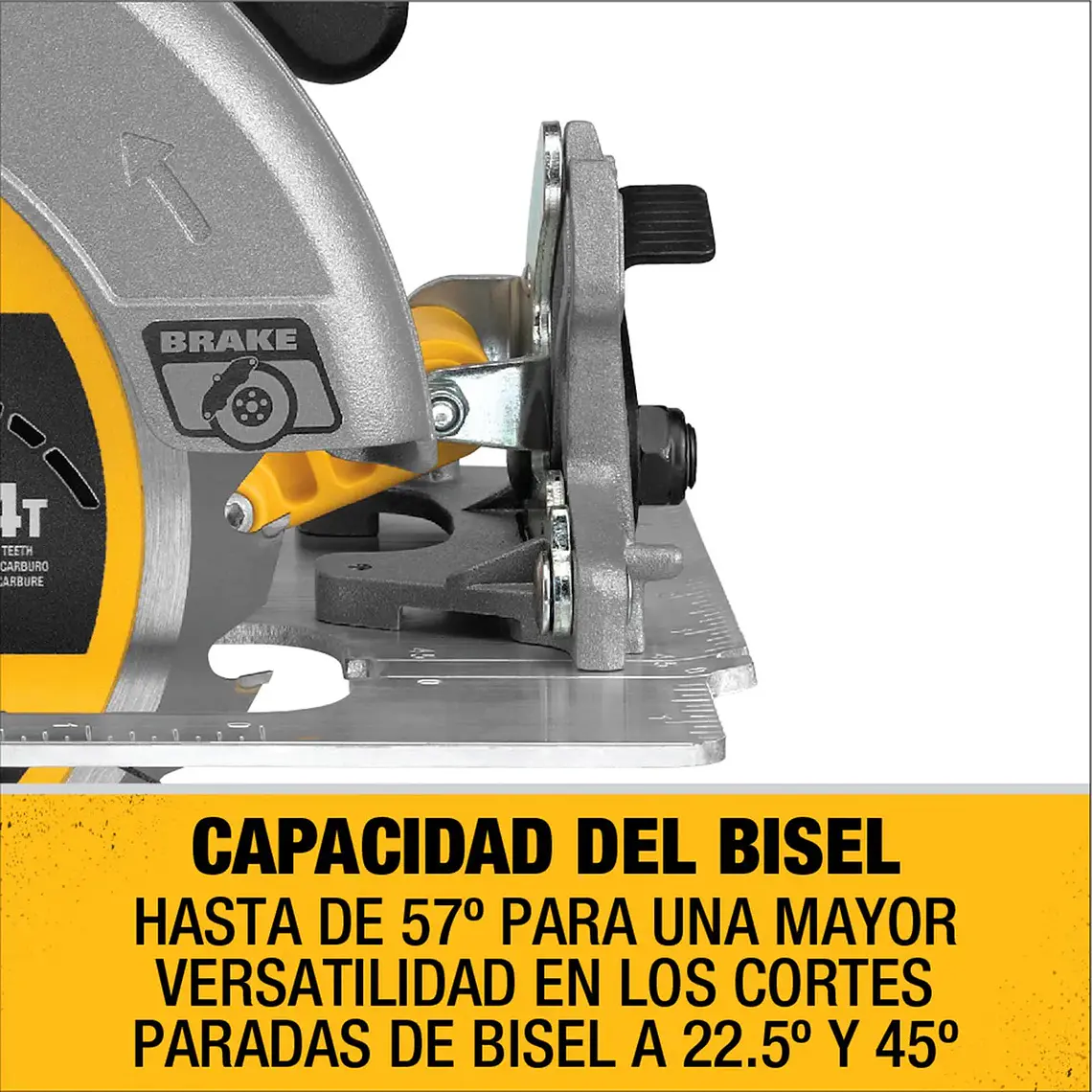 Sierra Circular Inalambrica 7 1/4 20v Xr Dcs570p1 Dewalt 5