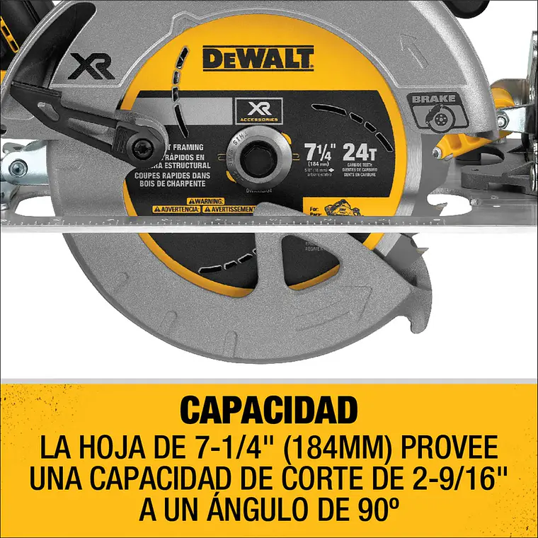 Sierra Circular Inalambrica 7 1/4 20v Xr Dcs570p1 Dewalt 6