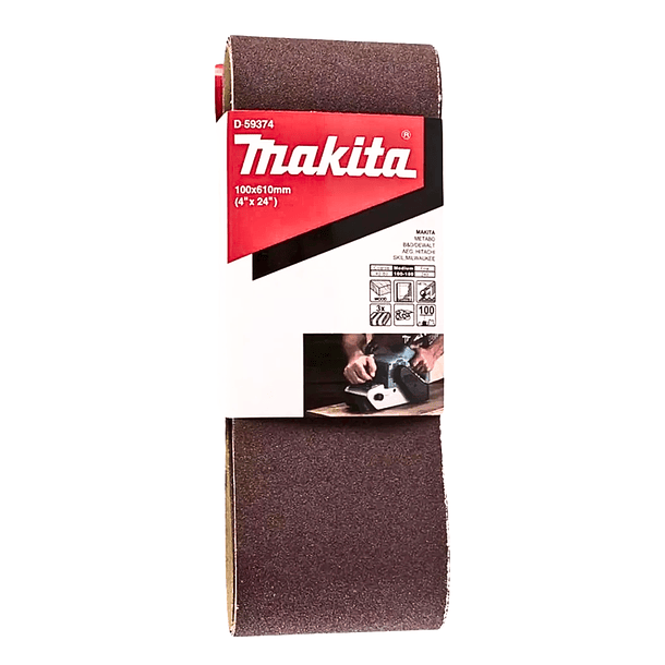 Lijas Banda 3unids 4x24'' 610x100mm Grano 100 Makita D-59374 1