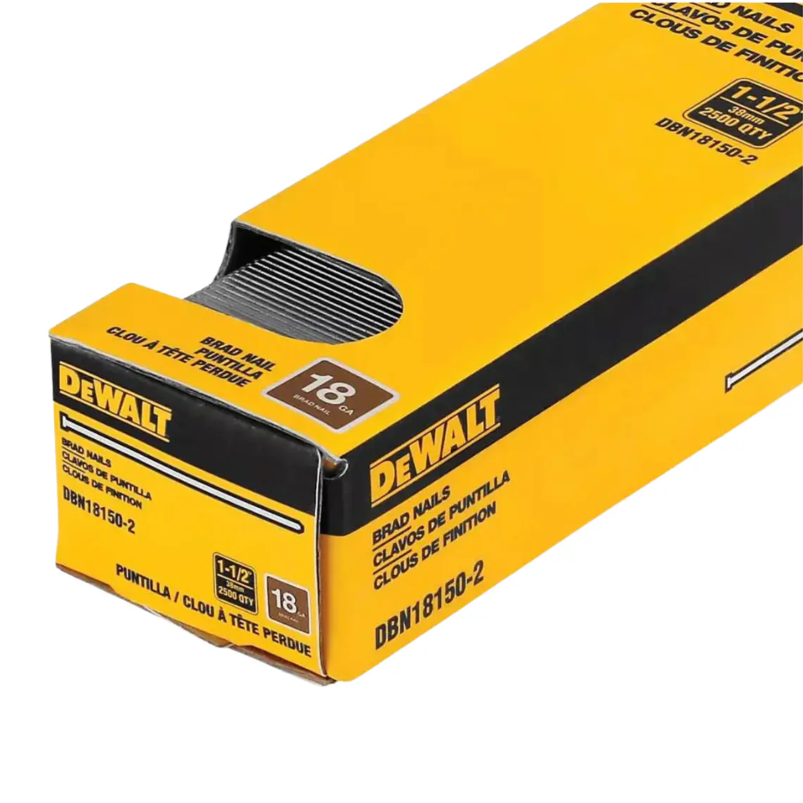 Caja De 2500 Clavos Puntilla 18ga 1-1/2 Dewalt Dbn18150-2 2