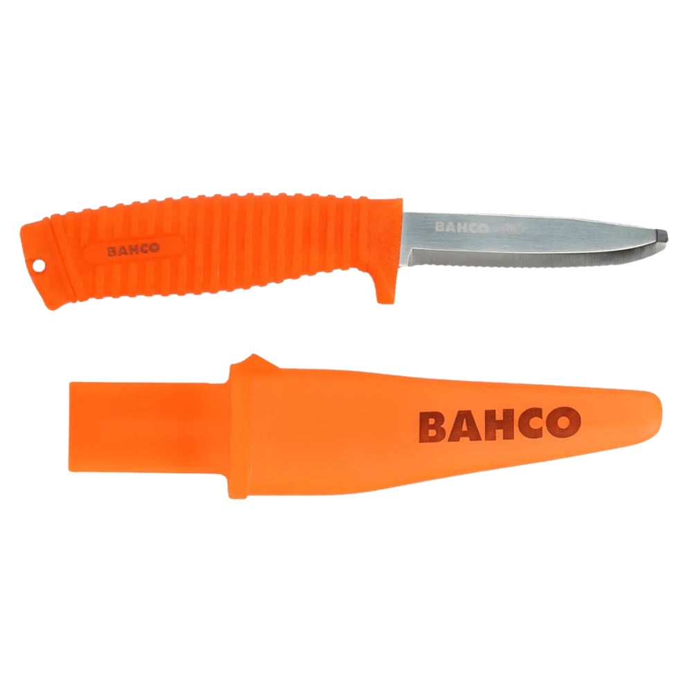 Cuchillo de rescate mango flotante fluorescente Bahco