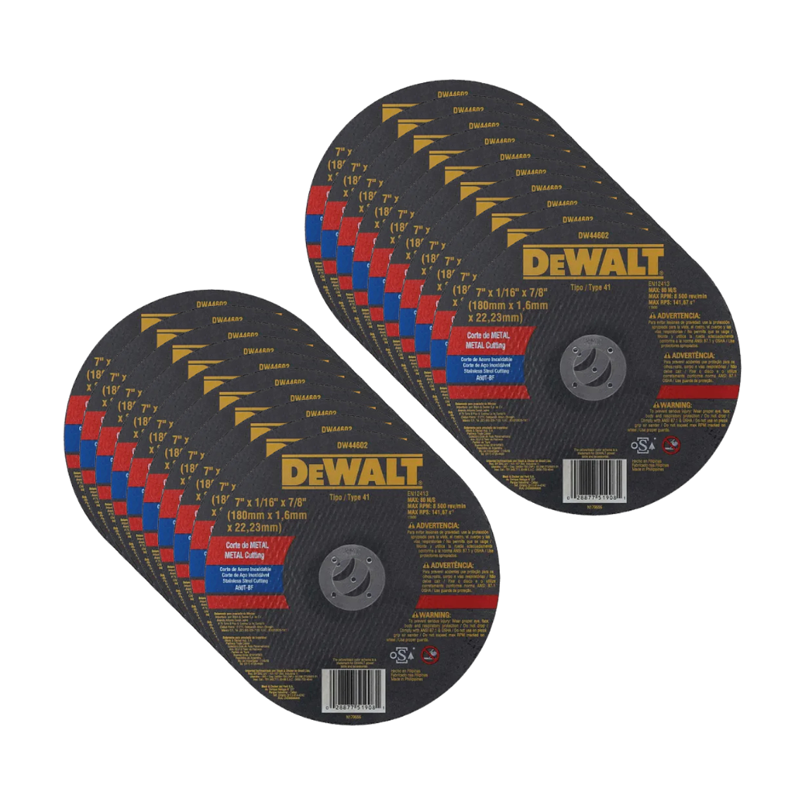 Disco De Corte Para Metal Dewalt 7'' 180mm DW44602X20 2
