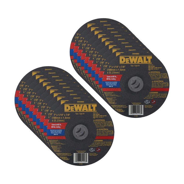 Disco De Corte Para Metal Dewalt 7'' 180mm DW44602X20 2