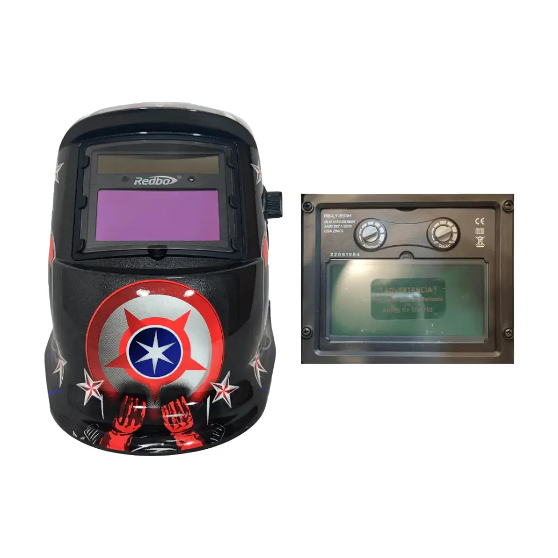 Máscara Para Soldar + Guante Negro MYH RBLYE26 2