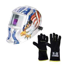 Máscara Para Soldar  + Guante Negro MYH RBLY93H