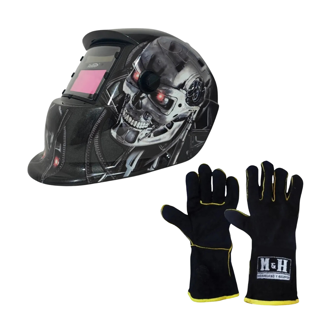 Máscara Para Soldar + Guante Negro MyH RBLYE64 1