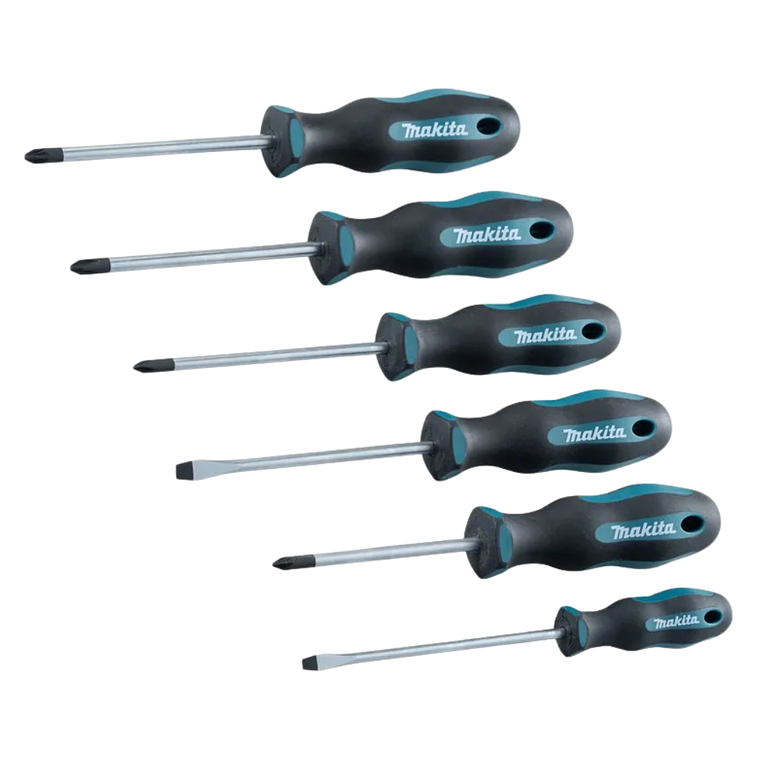 Set Destornilladores Makita 6PZS SL4/SL5.5/PH1/PH2/PZ1/PZ2 1