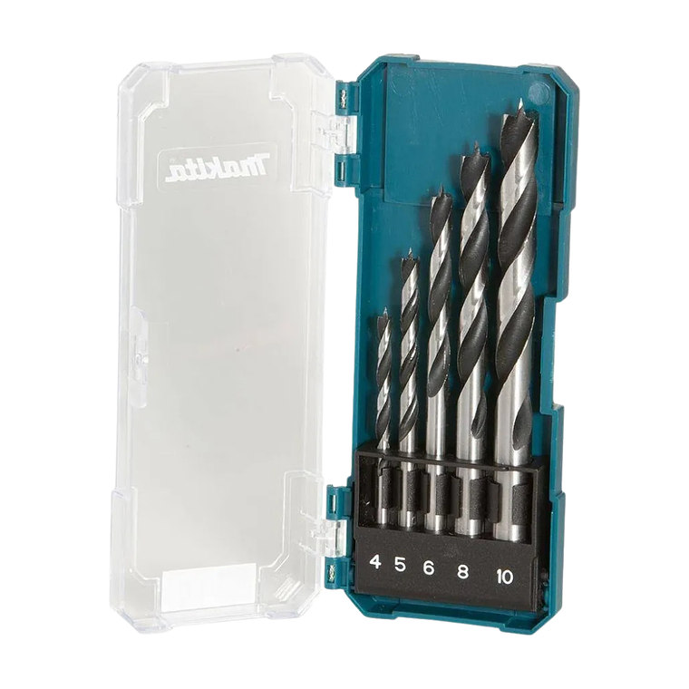 Set 5 Brocas Madera Hss 4,5,6,8 Y 10mm Makita D-72861 2