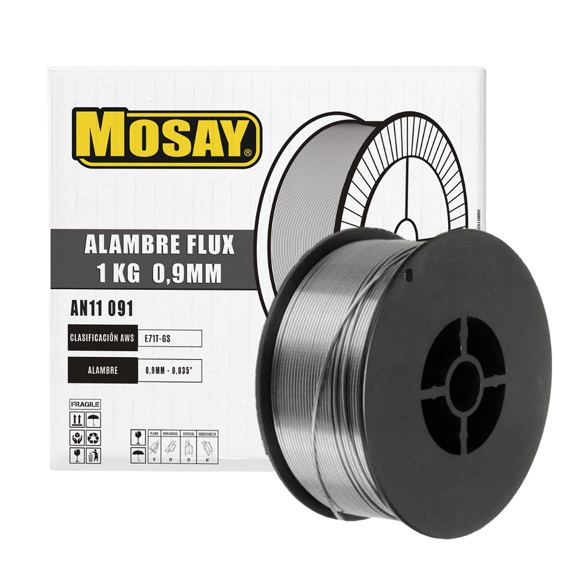 Soldadura Alambre MIG Flux Sin Gas 0.9 mm 1 Kg Mosay 1