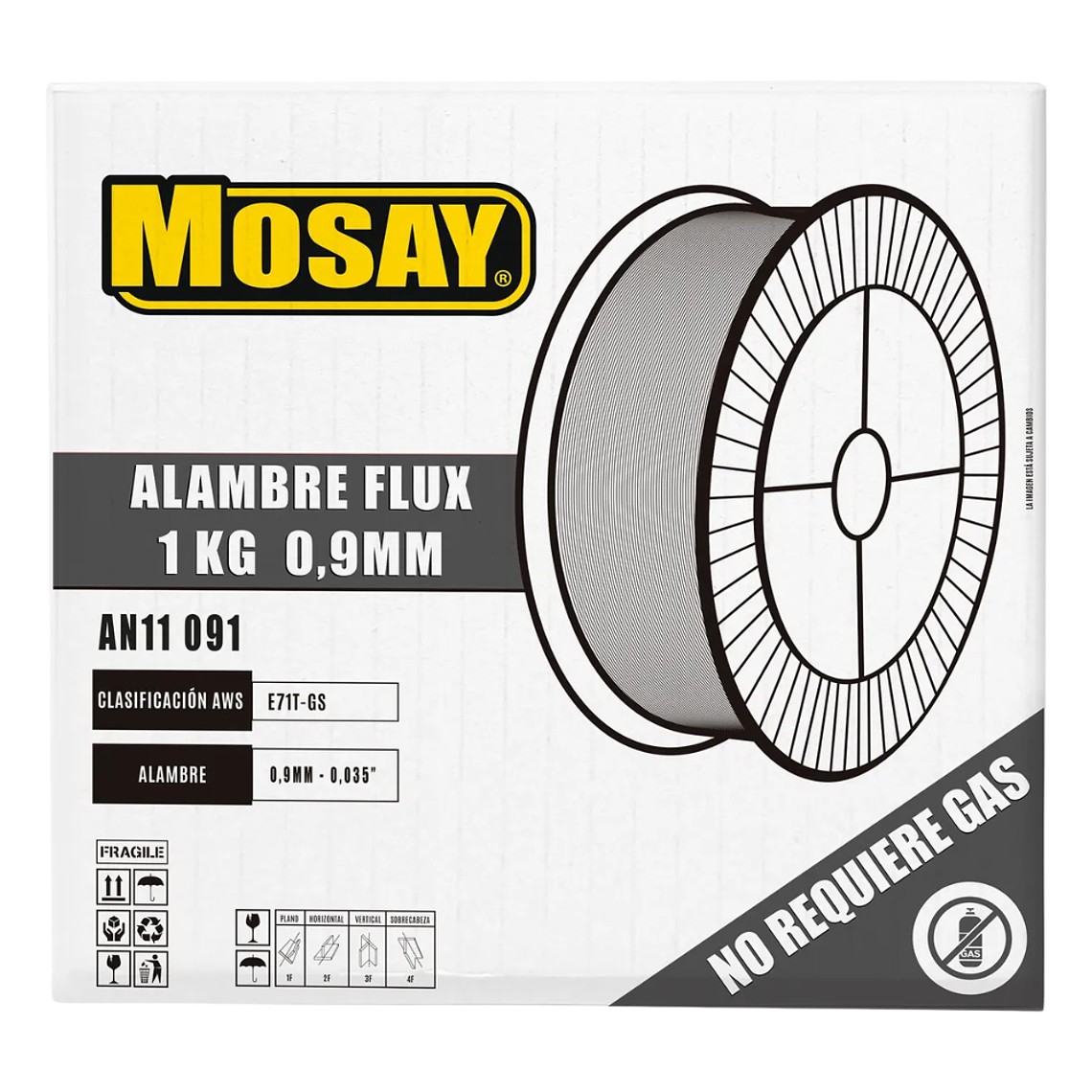 Soldadura Alambre MIG Flux Sin Gas 0.9 mm 1 Kg Mosay 3