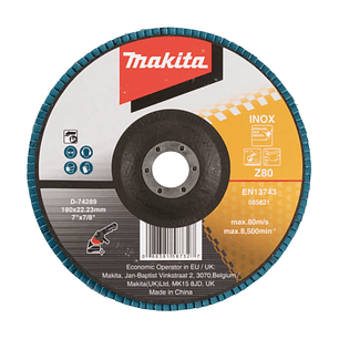 Disco Traslapado 180x22 Gr80 Zircon/Metal/Ace Makita D-74289