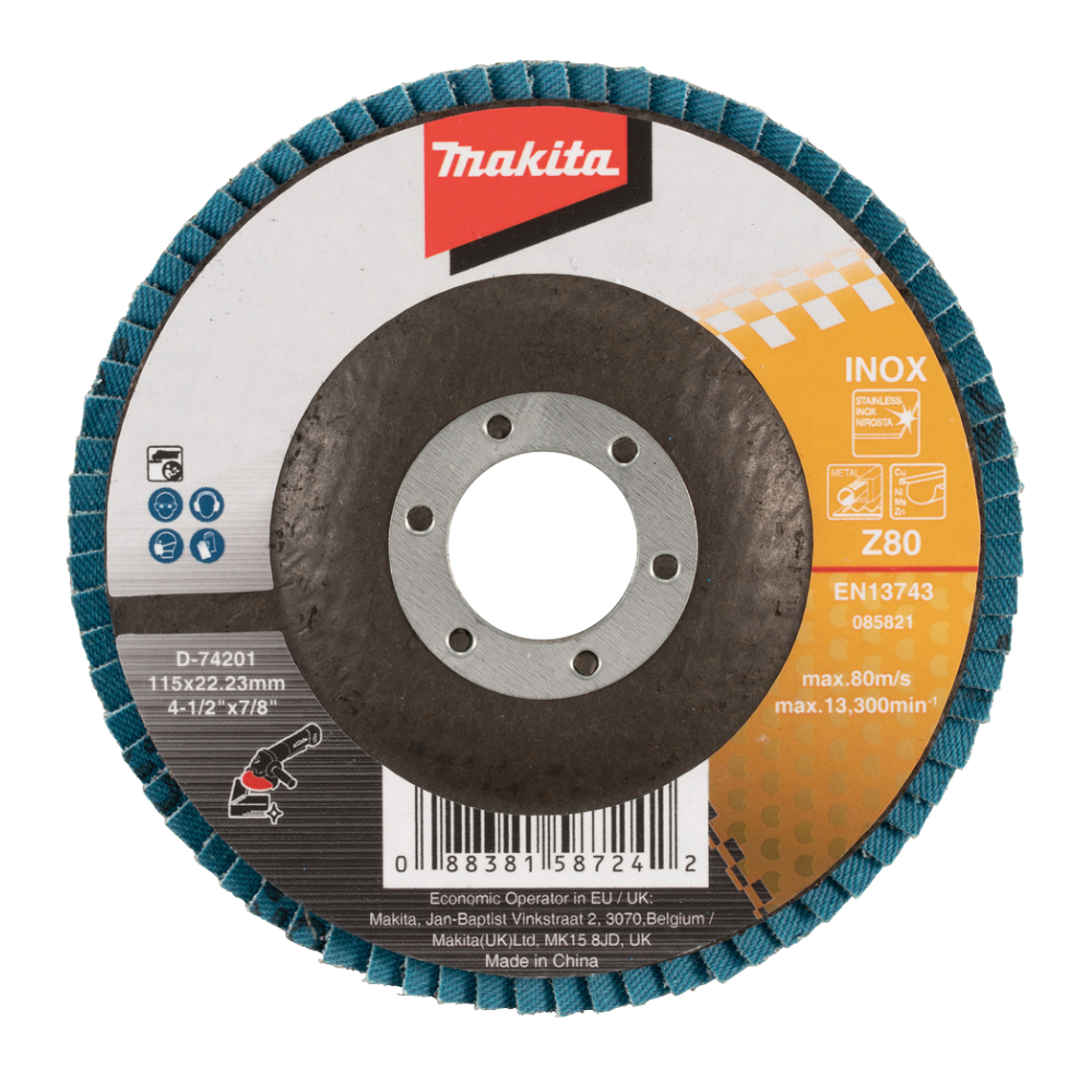 Disco Traslapado Gr80 Metal Acero Inoxidable Makita D-74201
