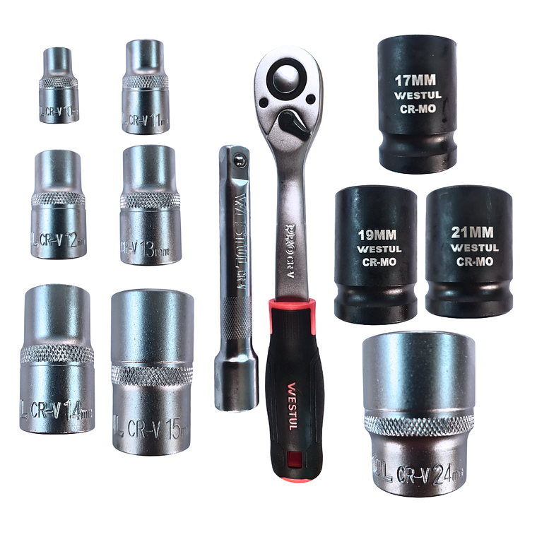 Set De Juego Dados Con Tubo 1/2 12Pza Westul WT-SS12 1