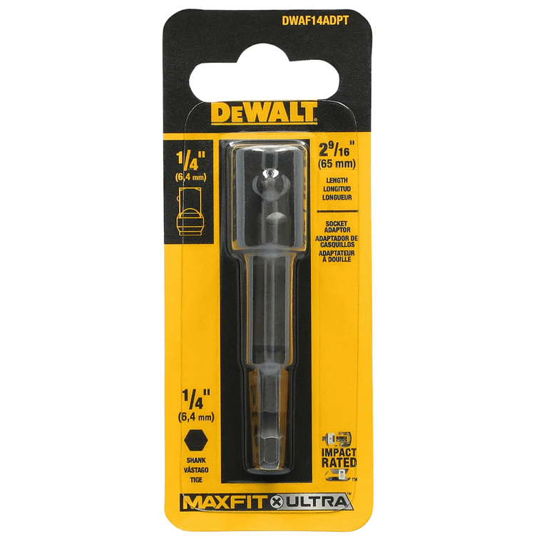 Adaptador Cuadrante Maxfit-ultra 1/4'' A 1/4'' Hex. DeWALT 1