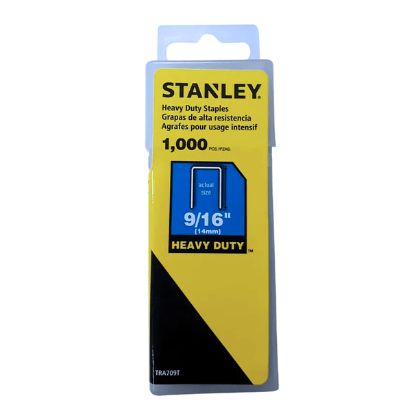 Grapas Stanley T50 9/16 (14mm) Caja 1000 Unidades TRA709T 1