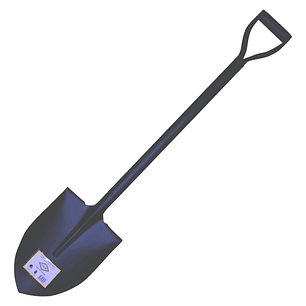 Pala Punta Huevo Mango Metalico Okb Negro