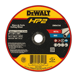 Disco Corte 7'x1/8' Ac. Inox./metal Plano Dewalt Dw84704