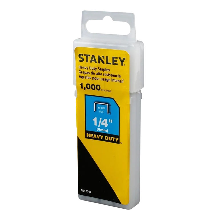 Grapas Stanley T50 1/4 (6mm) Caja 1000 Unidades TRA704T 1