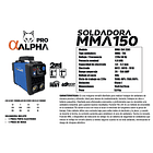 Soldadora Inverter MMA 150Amp 2en1 +TIG LIFT ALPHA Pro 3
