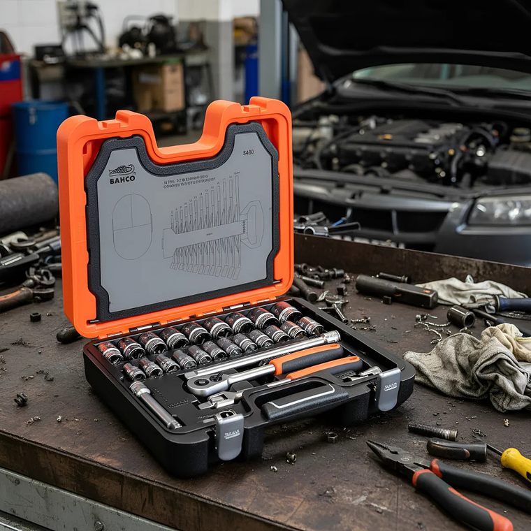 Juego De Dados De 1/2 + Llaves Combinadas 40 Pzs. Bahco S400 6