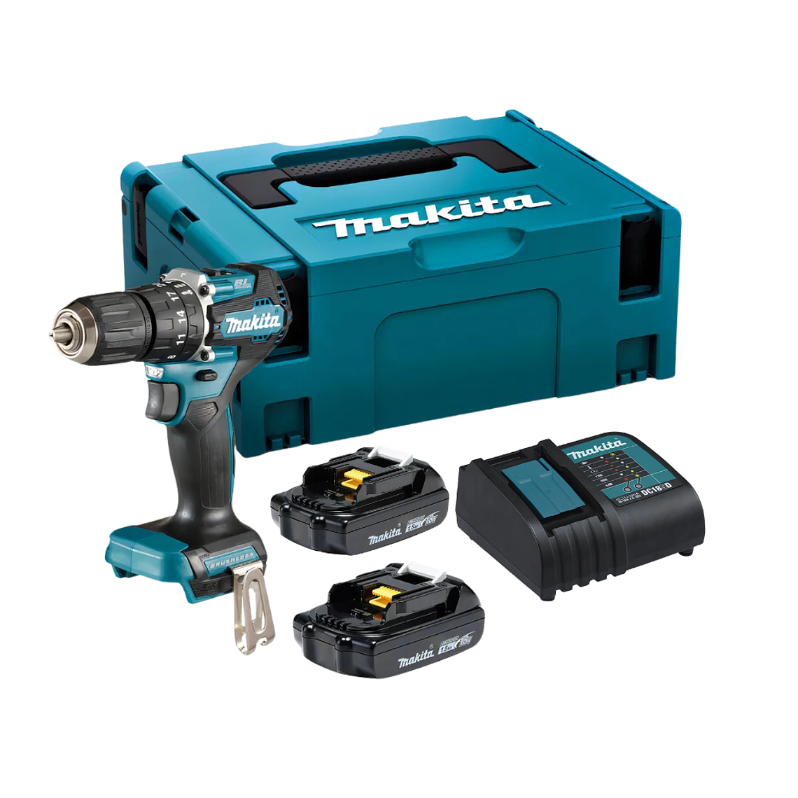 Taladro Percutor 18v Brushless Makita Dhp487SY2J/ 2 Baterias 1