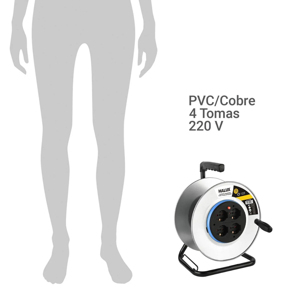 Carrete Alargador Para Armar 4Tomas Schuko Halux 4