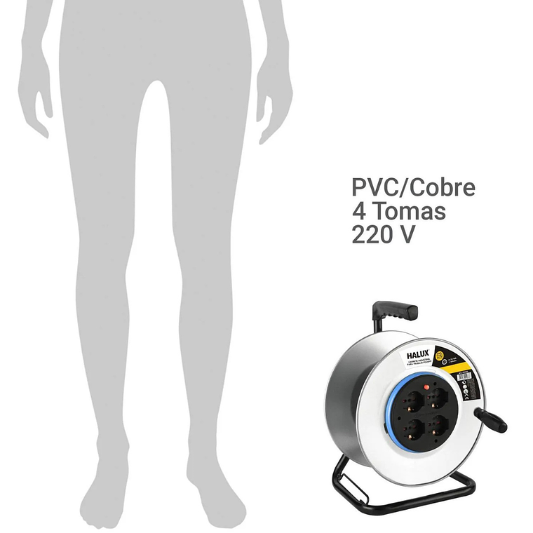 Carrete Alargador Para Armar 4Tomas Schuko Halux 4