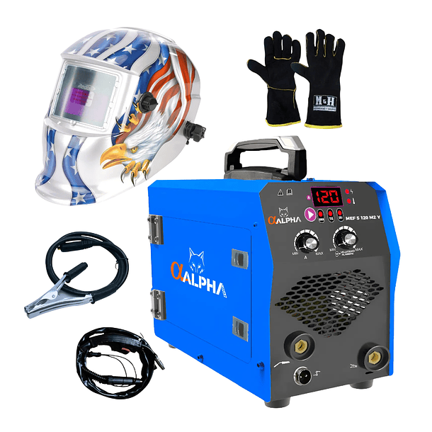 kit Soldadora Alpha Mig120A 3en1+Guantes+Máscara RedboRBLY93H 1