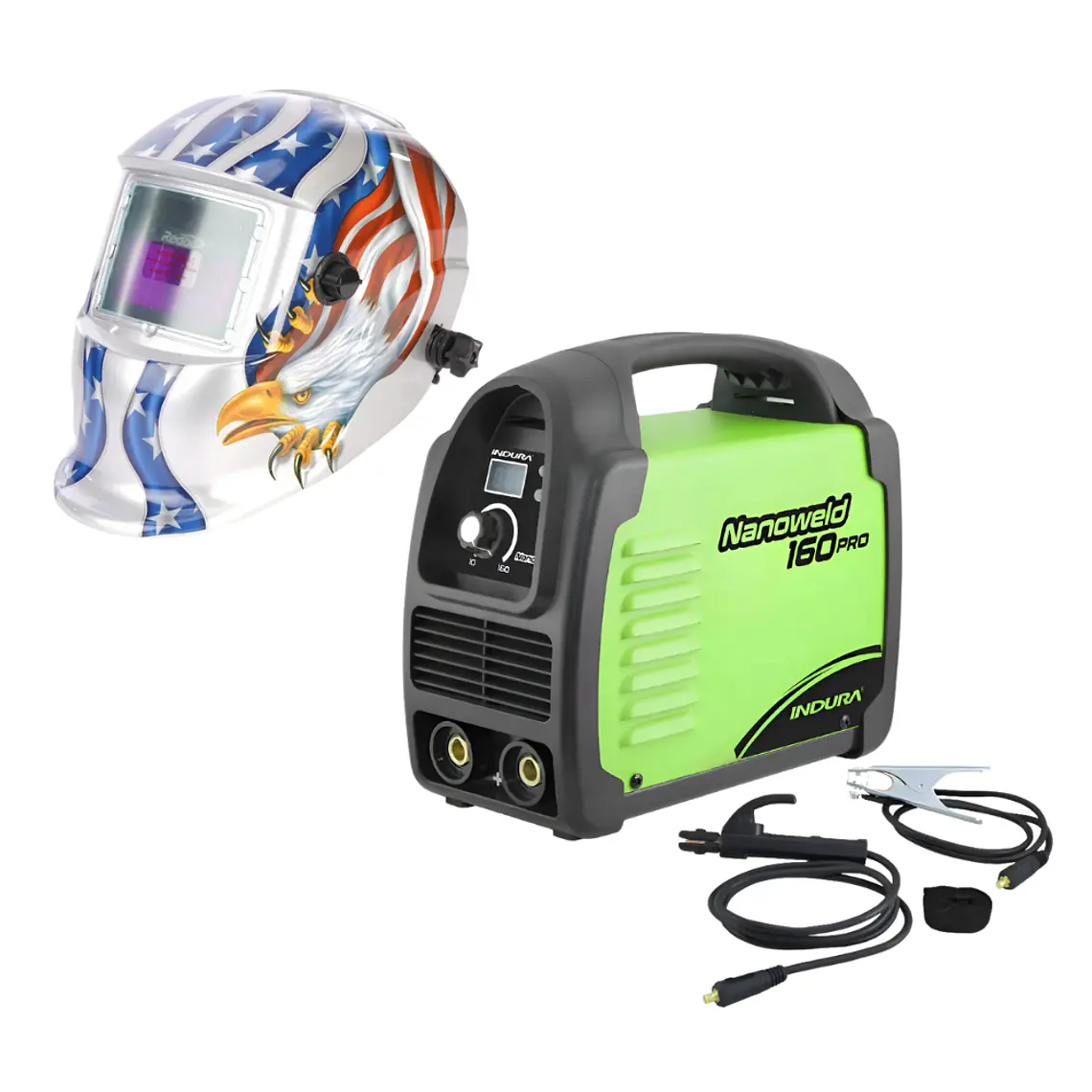 kit Soldadora Indura MMA 160A + Máscara Fotosensible RBLY93H 1