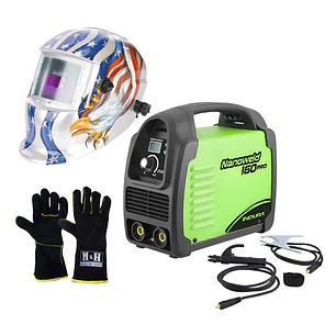 kit Soldadora Indura 160A+ Máscara Redbo RBLY93H + Guante