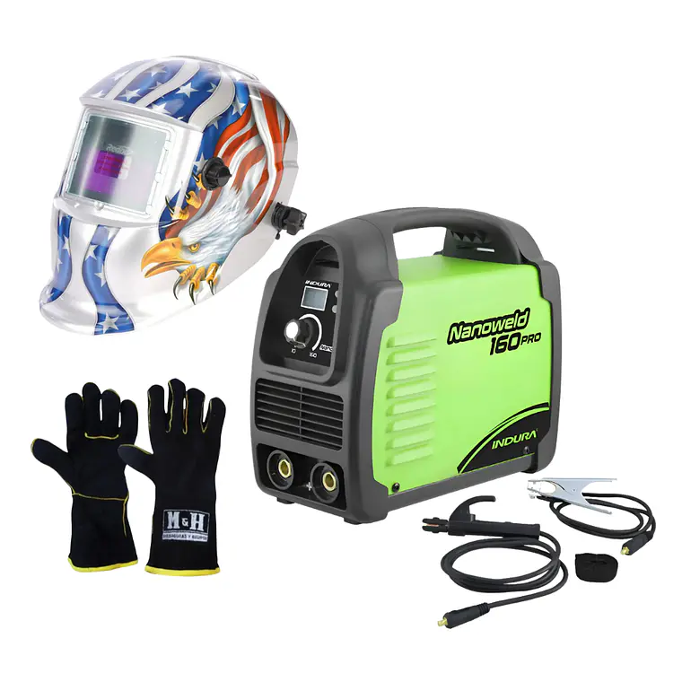 kit Soldadora Indura 160A+ Máscara Redbo RBLY93H + Guante 1