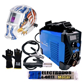 kit Soldadora Alpha 140A + Guantes + Máscara Redbo RBLY93H