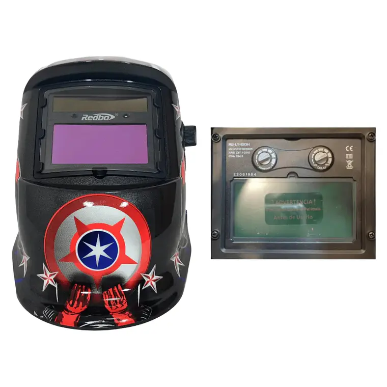 kit Soldadora Indura 160A + Máscara Redbo RBLYE26 + Guante 5