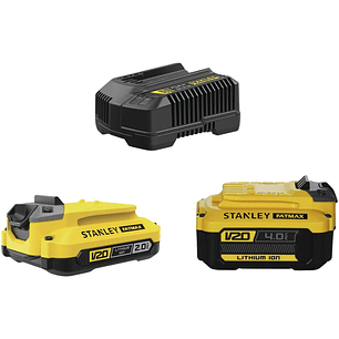 Kit 2 Baterías 2ah/4ah+ Cargador 4ah 20v Stanley SCB224CK